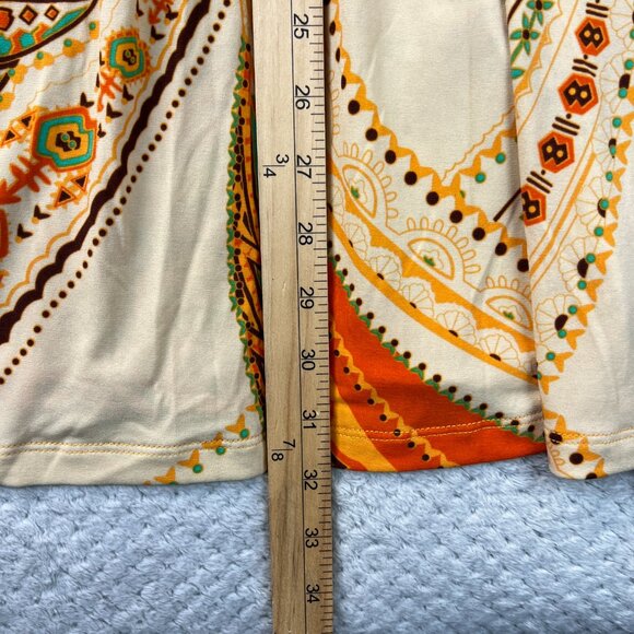 ECI Womens Mini Dress Boho Paisley Flowy Summer Back Tie Sz Large Vintage - Picture 8 of 13